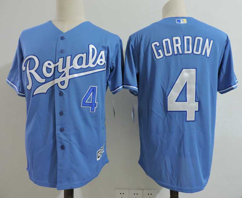 Kansas City Royals #4 Alex Gordon Blue New Cool Base Stitched Jersey Dzhi